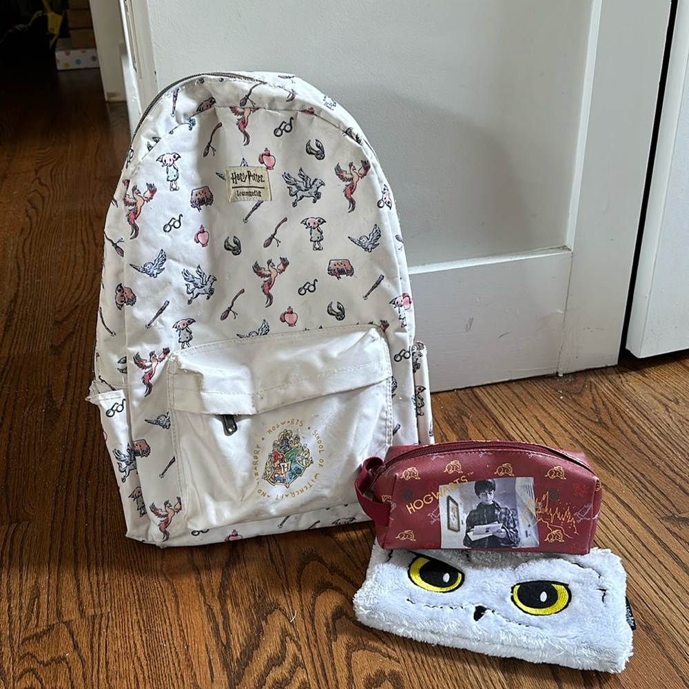 Harry Potter loungefly backpack and 2 pencil cases